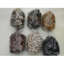 mixed color polished pebble stone, natural river stone, landscape, paving stone